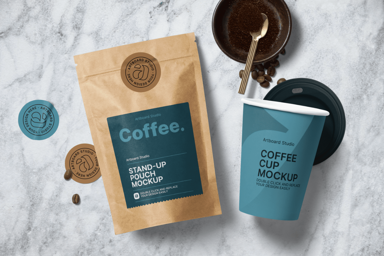 4000+ vectors, stock photos & psd files. Coffee Packaging And Paper Cup Mockup Template