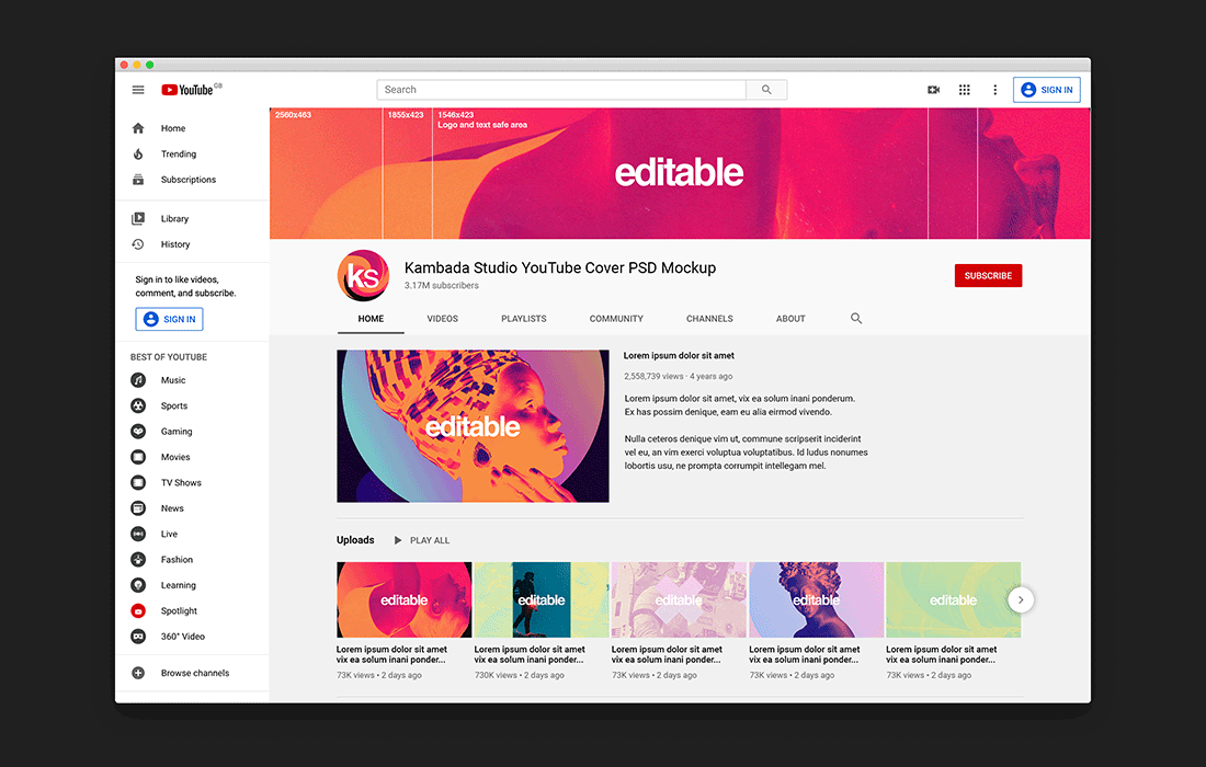 ✓ free for commercial use ✓ high quality images. Youtube Channel Mockup Free Psd File Kambada Studio
