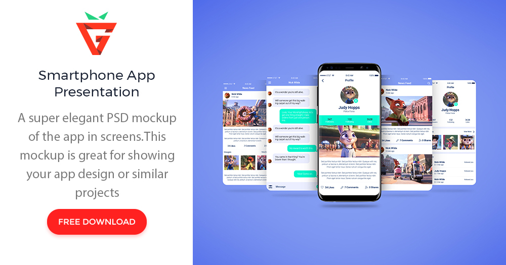 28+ Download Mobile App Design Mockup Free&nbsp;PSD