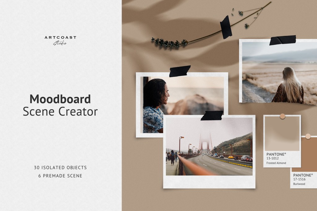 25+ Download Moodboard Mockup Scene Creator PSD